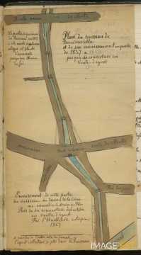 Plan du ruisseau de Boudonville (manuscrit Morius 78)